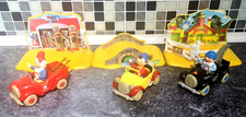 Vintage Noddy Toy Town Corgi Cars & Figures With Road Fire Service Garage