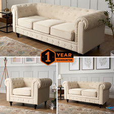 Chesterfield sofa suite cream - sofa,