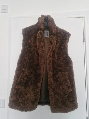 Brown faux fur gillet - faux,