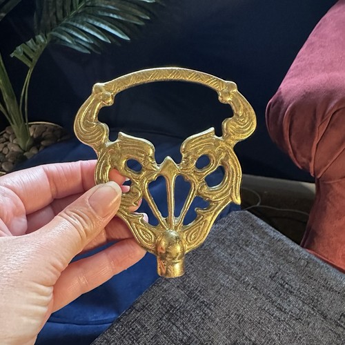 Victorian brass peacock - brass, fire
