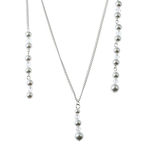 Bride crystal pearl pendant - bride,