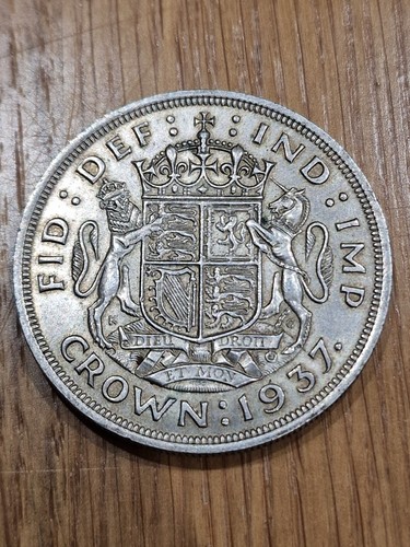 1937 silver coronation - silver, crown