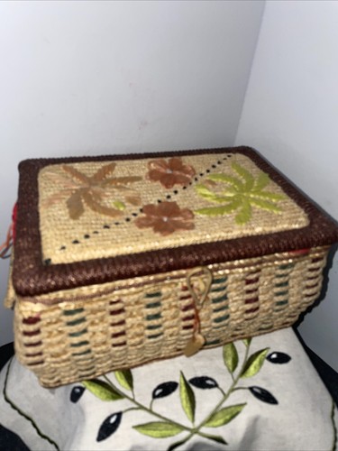 Vintage wicker sewing basket - vintage,