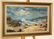 RUDOLF MOCKE (South African) Large Oil Painting of a Rocky Coastal Shoreline