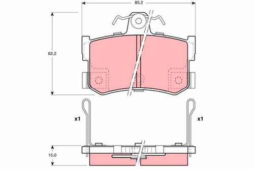 Fits mgf brake pad set - 1.6,