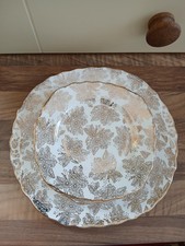 Vintage Coldough Bone China Made In England 1 Serving Plate With 6 Cake Plates