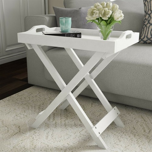White wooden folding table - folding, tv