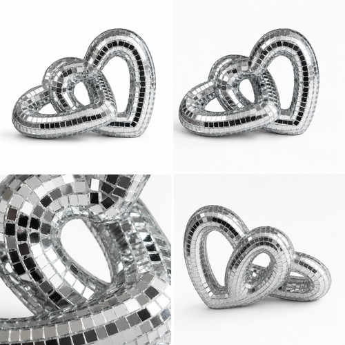 Mirrored double heart decor - heart,