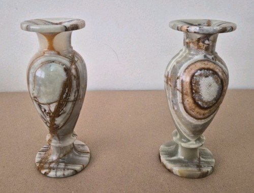 Marble vase pair - marble, stone