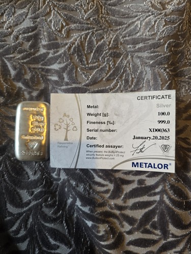 Metalor silver bar 100g - metalor,