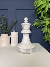 Large Amalfi Grey King Chess Piece Sculpture Ornaments | Chess Board Game Gift