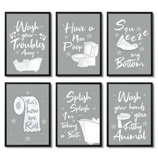 Grey Bathroom Prints Bathroom Wall Art Bathroom Decor Bathroom Art Print Funny