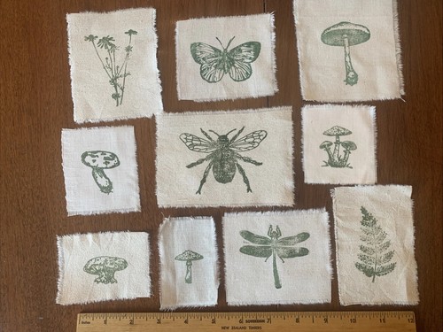 Hand printed slow stitch - 10,
