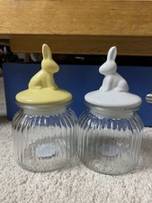 2pcs Easter Glass Bunny Jars