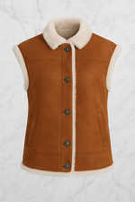 Sheepskin Vest For Women  Real Shearling Fur Gilet Vest Jacket XXS - 6XL