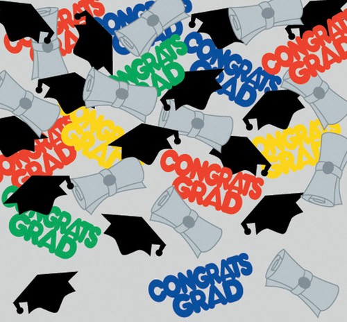 Graduation table confetti - table,