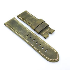 24mm Green Leather Deployment