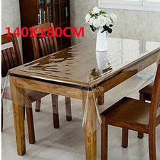 Clear Tablecloth Transparent PVC Waterproof Table Cover Protector WIPE CLEAN UK