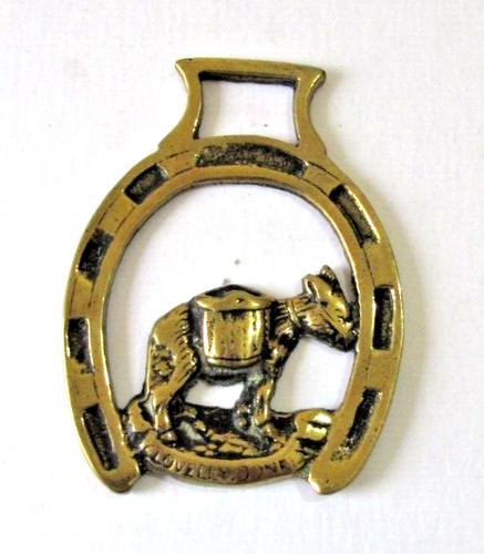 Horse brass vintage donkey - horse,