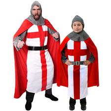 KNIGHT COSTUME ST GEORGES DAY FANCY DRESS ENGLAND WORLD CUP FOOTBALL ADULTS KIDS