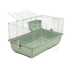 Rabbit Guinea Pig Large 120cm Indoor Cage – Silver Plastic Metal + Hayrack