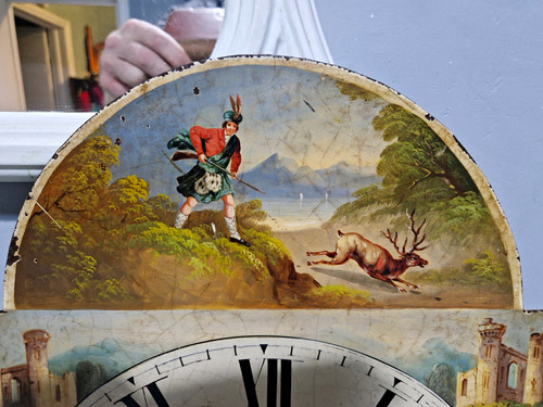 Antique grandfather clock dial - clock,