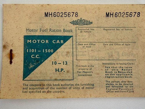 Unused motor fuel - unused, ration