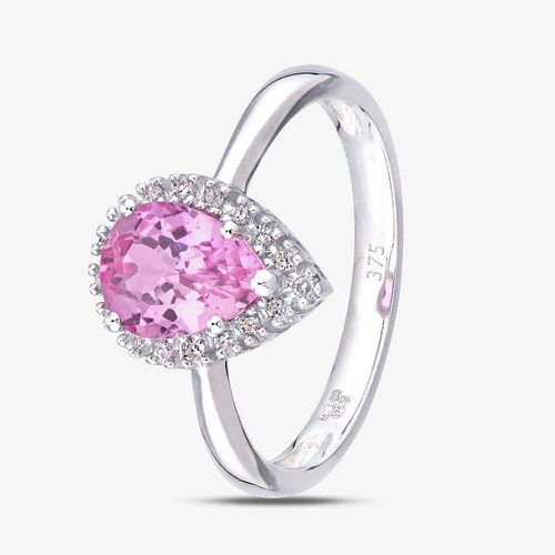 9ct white gold pink sapphire - 9ct,