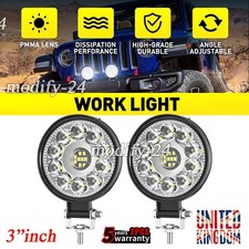 Pair Round LED Work Light Spot