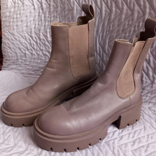 Beige taupe real leather - beige,