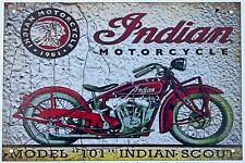 Metal Vintage Style Sign Indian Motorcycle Model 101 Indian Scout 10x8 in [IND1]