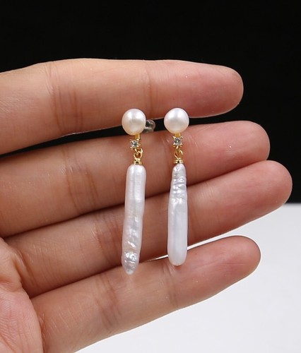 Long 5x25mm white keshi - long,