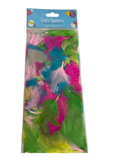 15g easter feathers - pink, blue