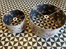 Ceiling Shade And Lamp Shade. Matching Floral Pattern. Multi Colour. Drum Shades