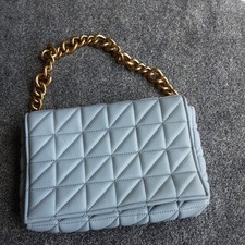 ZARA baby blue Quilted Chunky