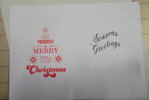 Christmas card inserts fold - card,