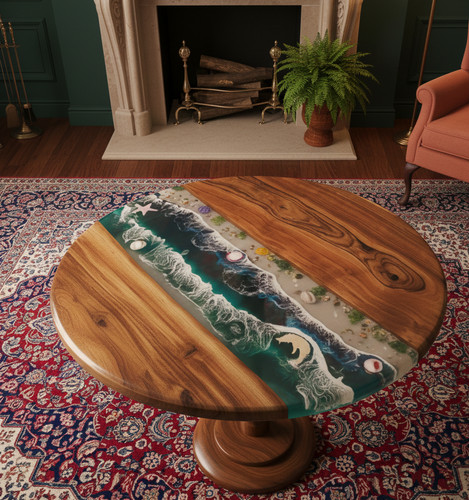 Round ocean resin side - 12",