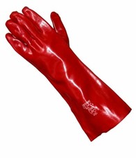 1 x Pair Large Liscombe PVC Heavy Duty Gauntlet 16" Long Arm Chem Safety Gloves