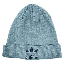 Adidas Originals Trefoil Logo Cuffed Beanie Knit Hat Grey 100% Acrylic One Size
