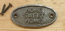 HOME SWEET HOME  - Cast Iron Vintage Style Oval Plaque - Door / Shed Sign