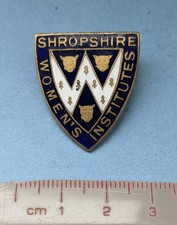 Vintage 'Shropshire Women's Institutes' Enamel Badge - Vaughtons Ltd. Birmingham