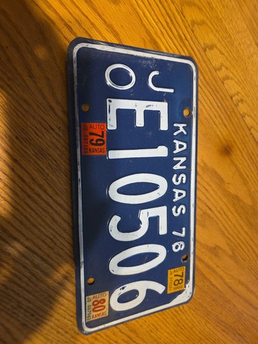 1976 kansas car license - car, plate