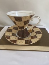 THE LEONARDO COLLECTION, ART DECO CUP AND SAUCER, IN UNUSED CONDITION.