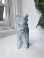 Carn Pottery Blue Sitting Cat