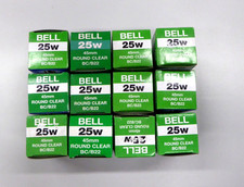 12 x Bell Clear Incandescent B22 Golf Ball Lamp 25W 240V Dimmable Warm white