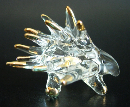Miniature blown glass hedgehog - miniature,