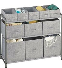 mDesign Storage Drawer Unit — 3-Tier Shelving Unit with 11 Fabric Storage Drawer
