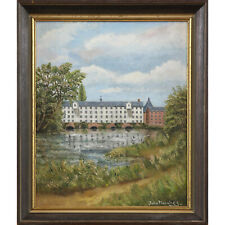 Oil on canvas board by John Munnings. Title is "Hellesdon Mill".
