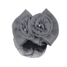 Striped Fabric Bow and Flower