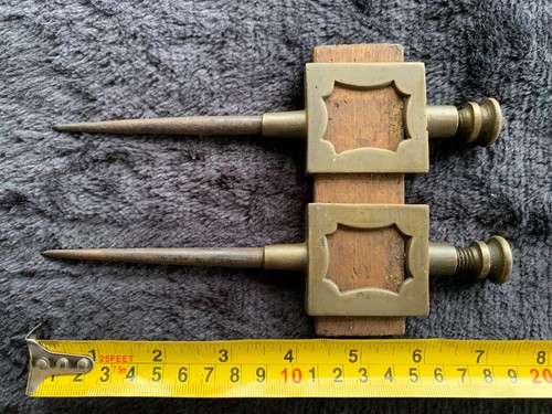 Antique pair brass iron - antique,